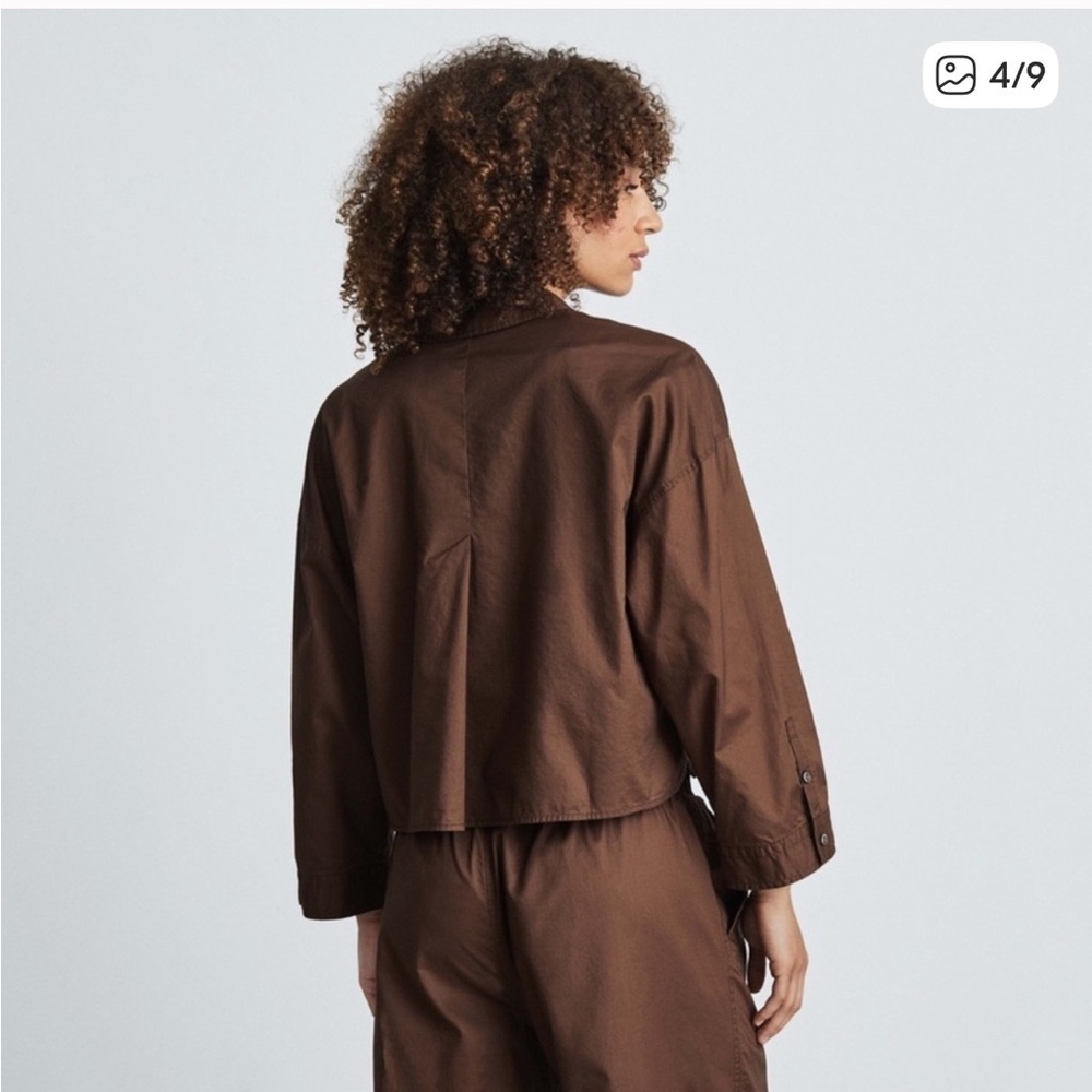 Everlane | Chestnut Brown Boxy PJ Top - Picture 2 of 10